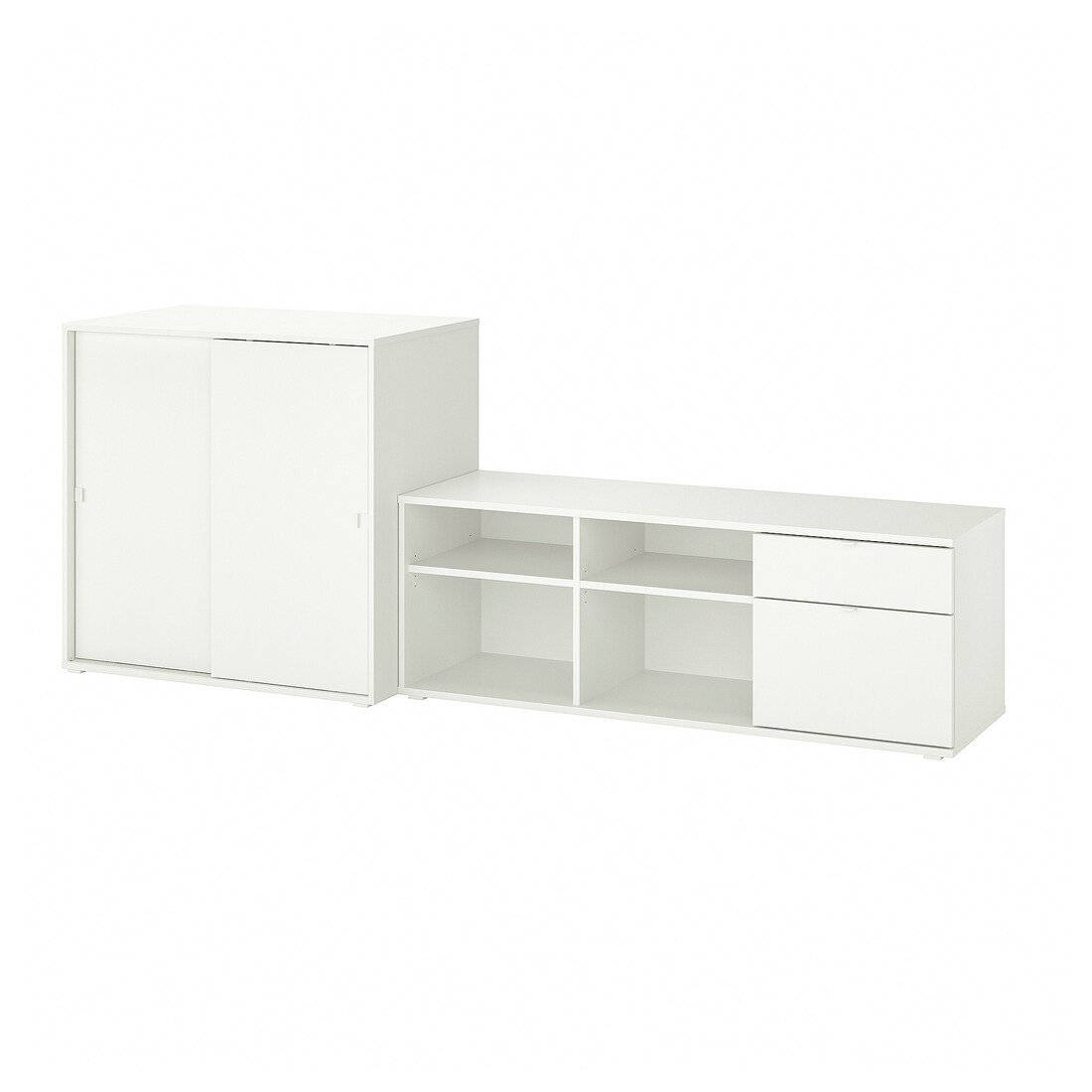 IKEA VIHALS Комбінація для зберігання / під ТВ, білий, 242x37x90 cм 49440601 | 494.406.01