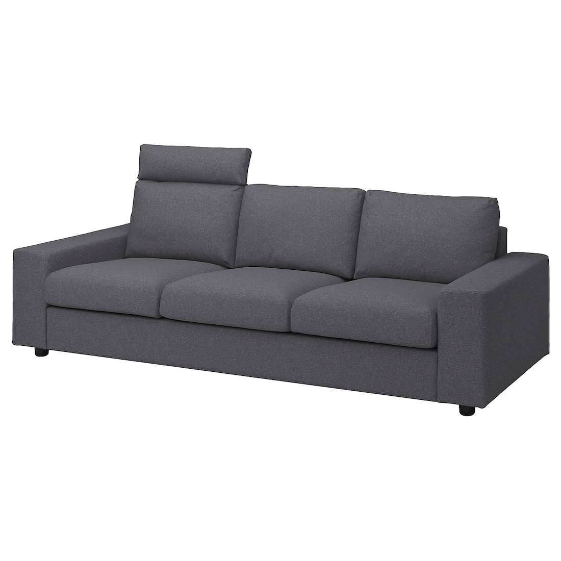 IKEA VIMLE ВІМЛЕ Чохол на 3-місний диван, з підголовником з широкими підлокітниками / Gunnared сірий 09425023 | 094.250.23
