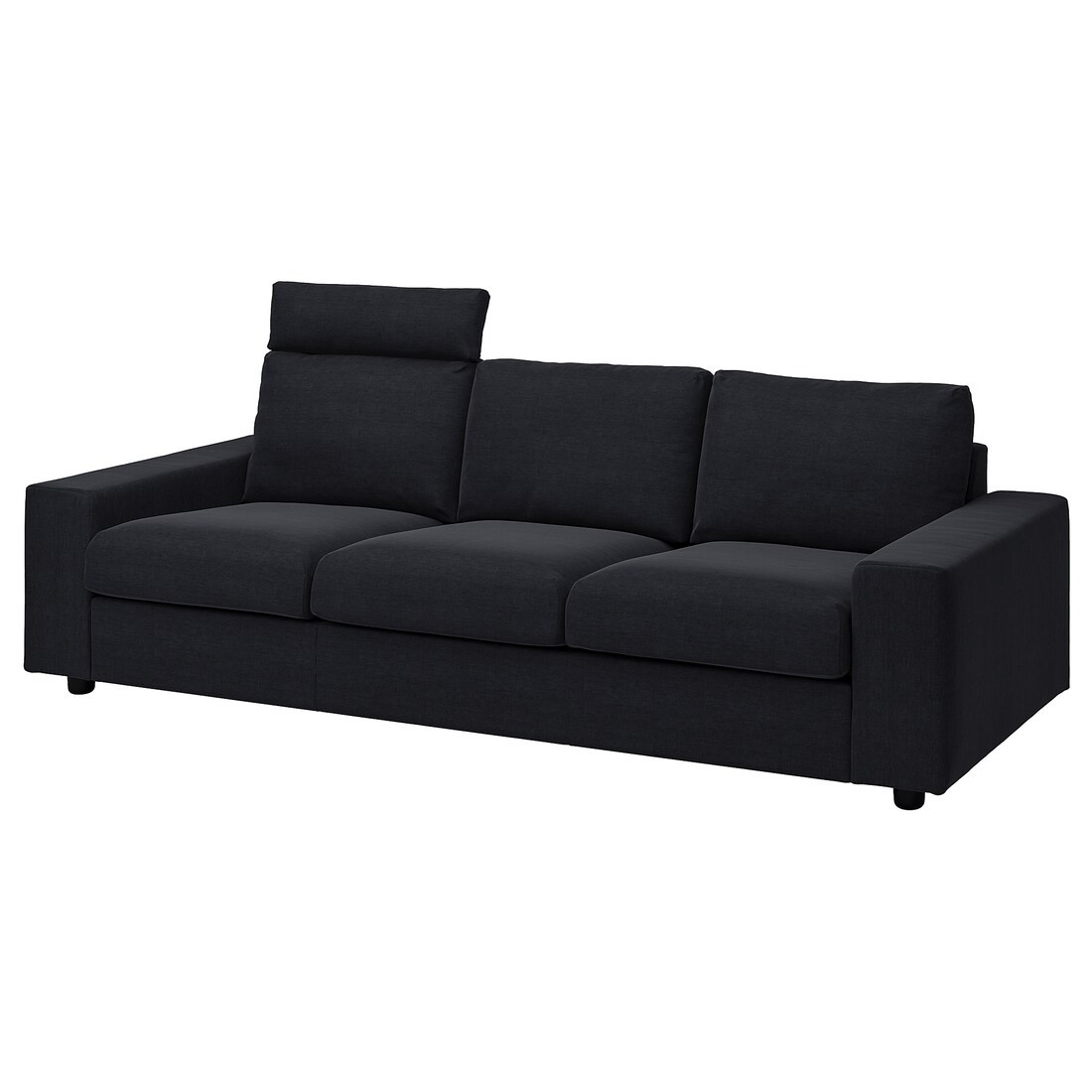 IKEA VIMLE ВІМЛЕ Чохол на 3-місний диван, з підголовником з широкими підлокітниками / Saxemara чорно-синій 29425017 | 294.250.17