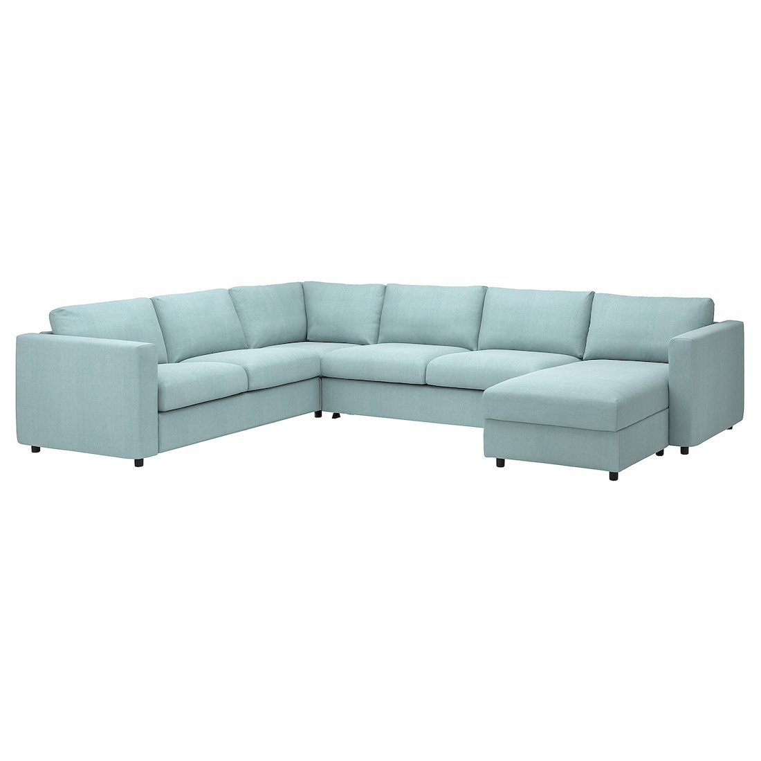 IKEA VIMLE ВІМЛЕ Чохол 5-місного кутового дивана з козеткою, Saxemara світло-блакитний 79399718 | 793.997.18