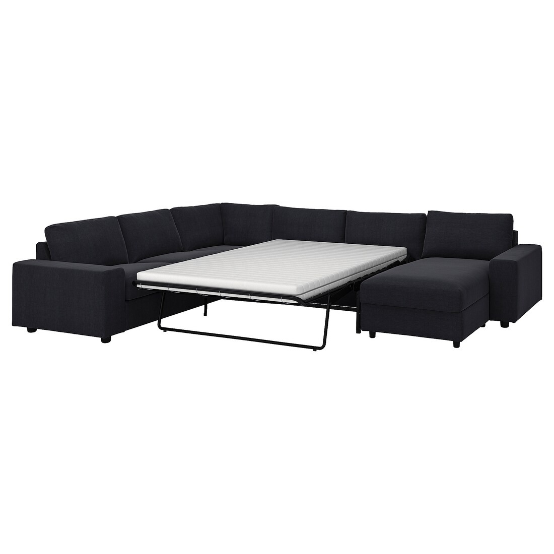 IKEA VIMLE Кутовий диван розкладний 5-місний з шезлонгом, з широкими підлокітниками / Saxemara чорно-синій 59537179 595.371.79