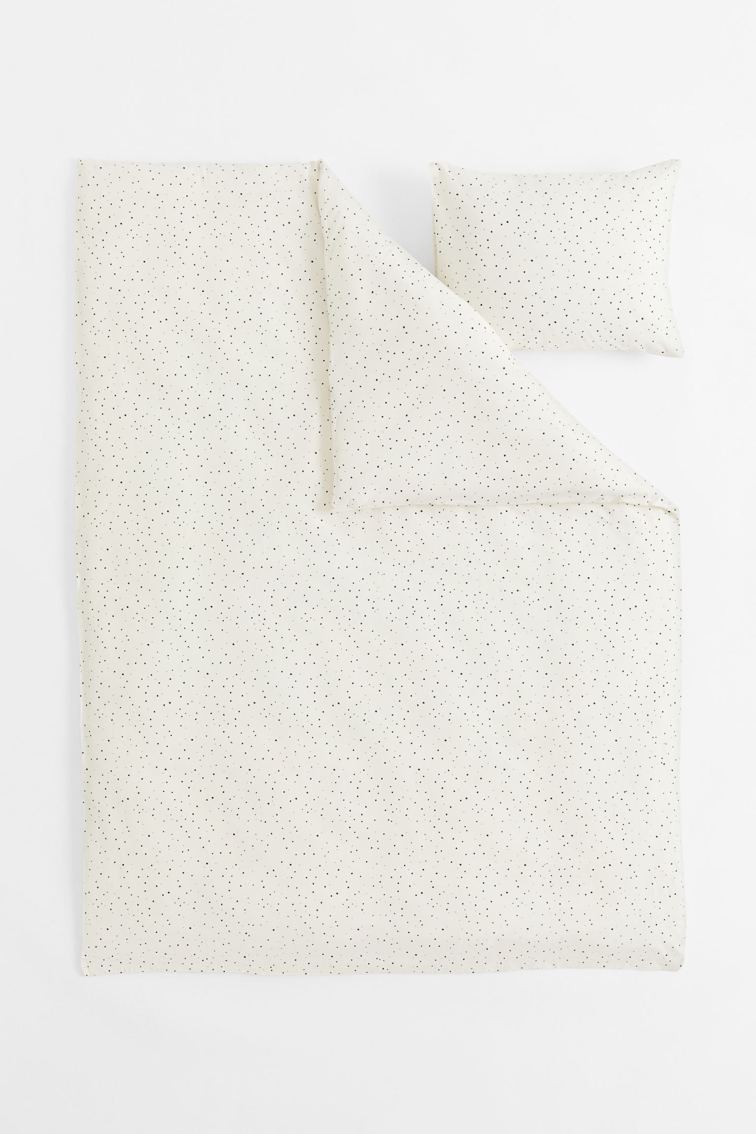 Односпальна постільна білизна у візерунки, Білий/крапки, 150x200 + 50x60