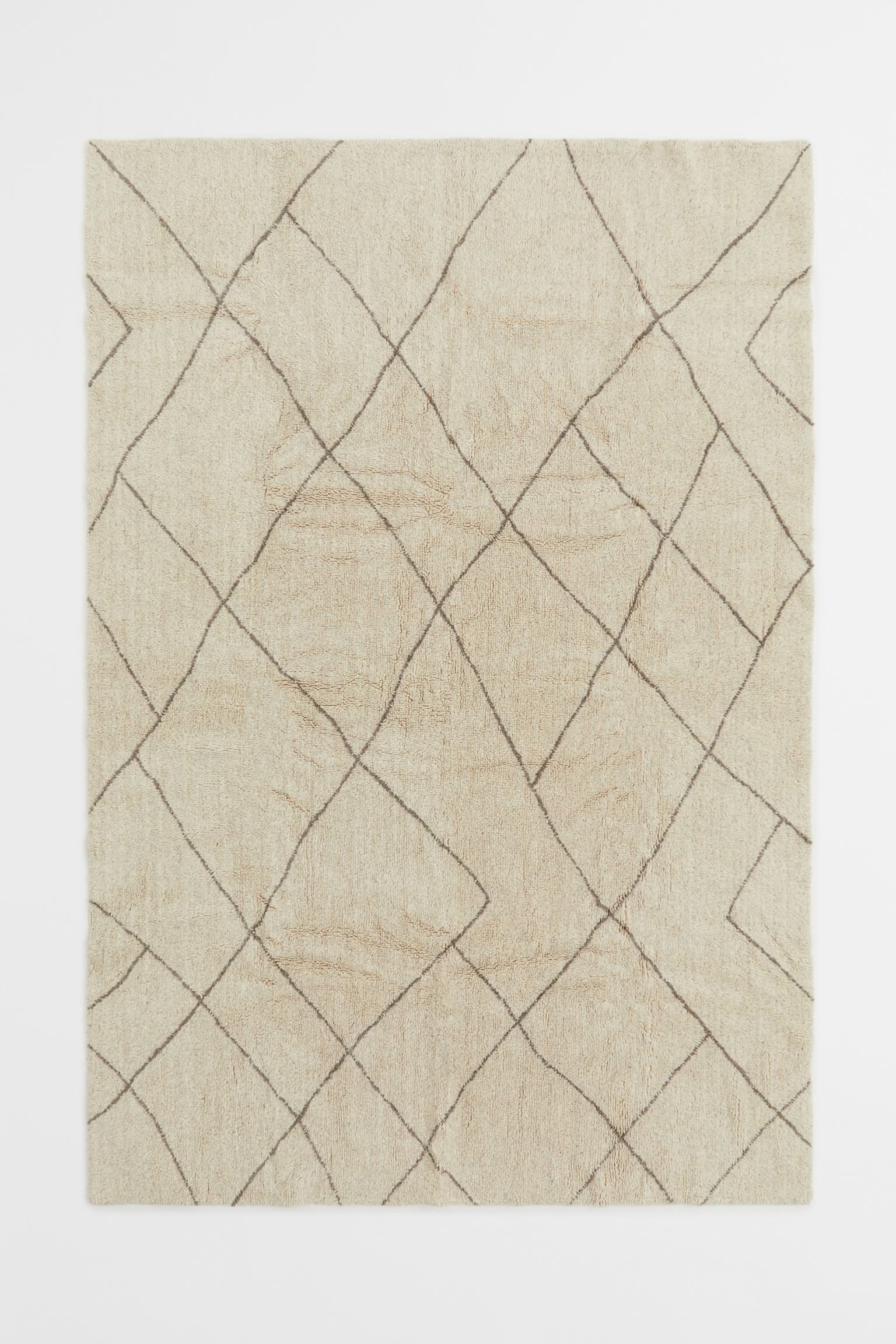 Великий килим з вовняної суміші, Світло-бежевий/Візерунок, 200x300
