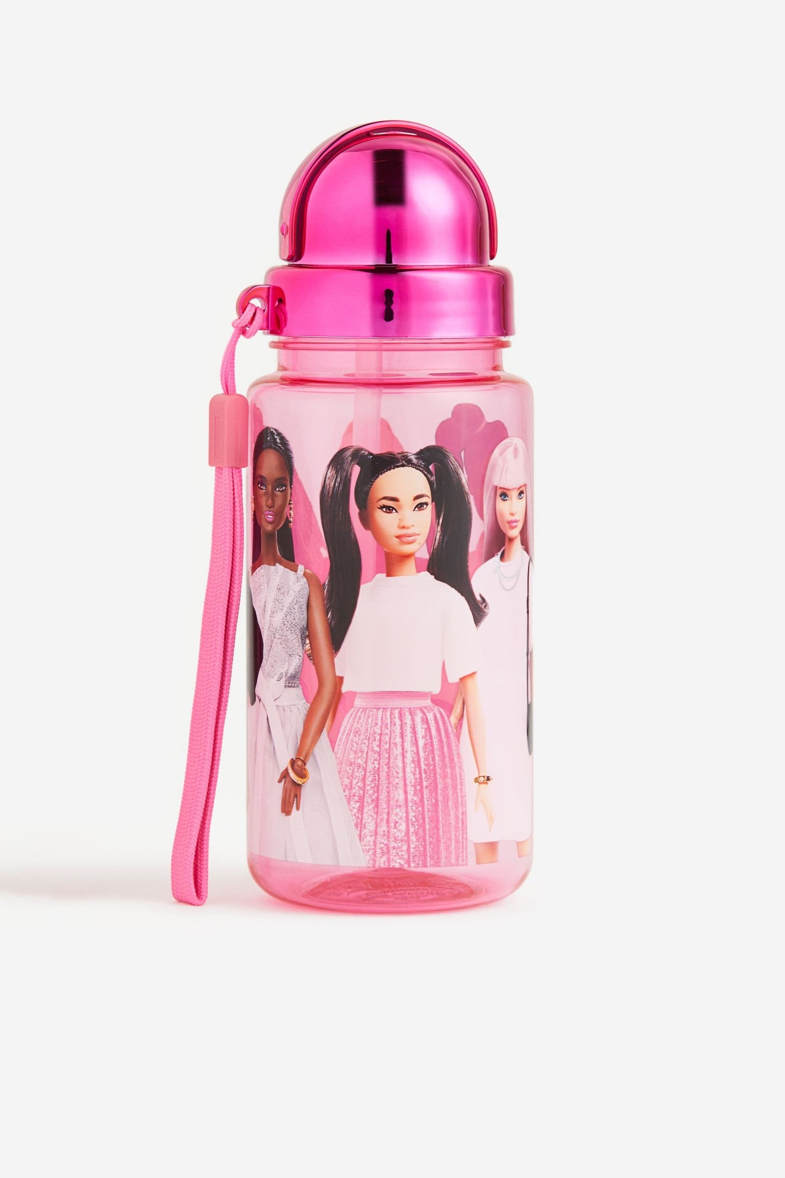 Пляшка для води з принтом, Яскраво-рожевий/Барбі