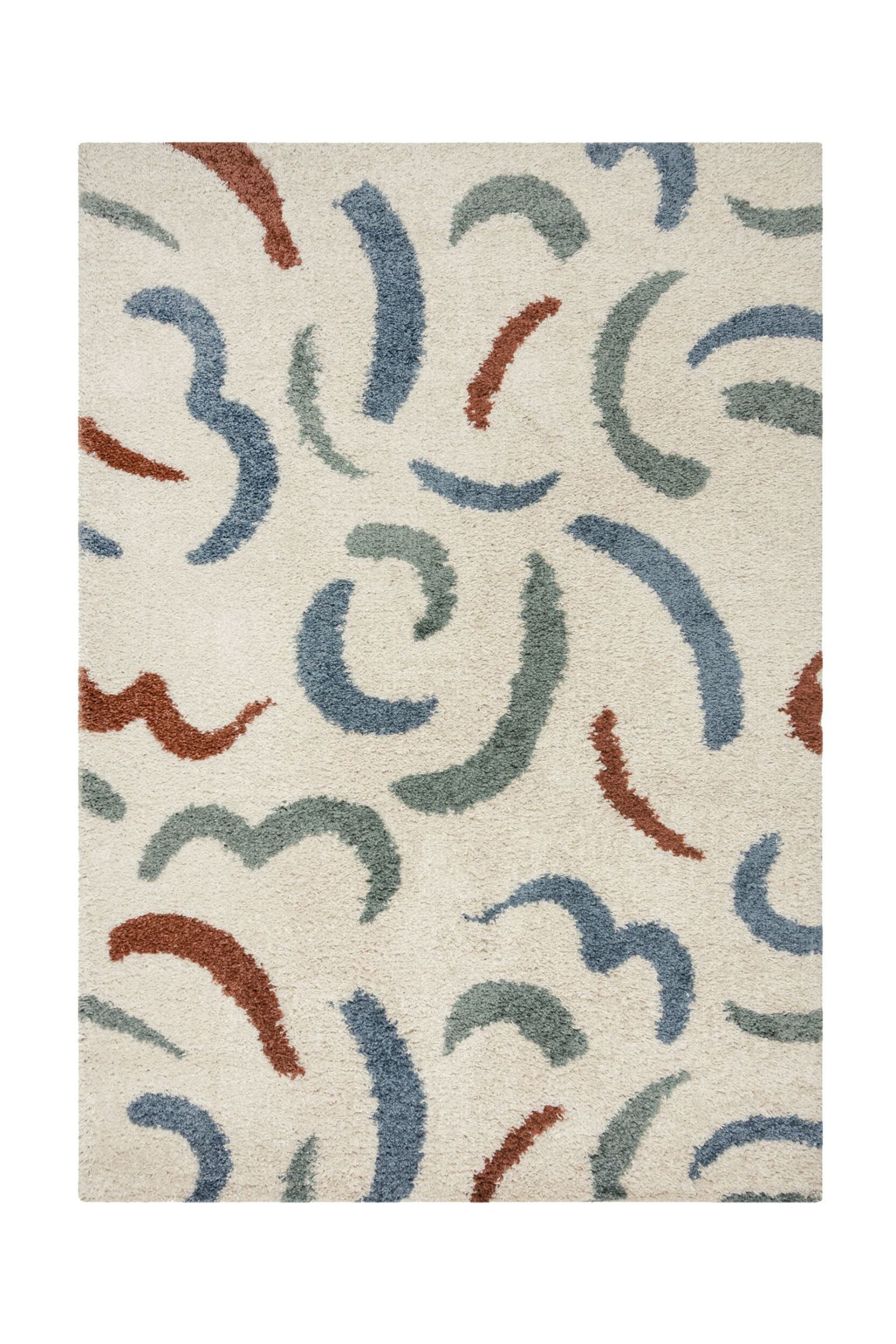 Пухнастий килим з хвильками - різнокольоровий