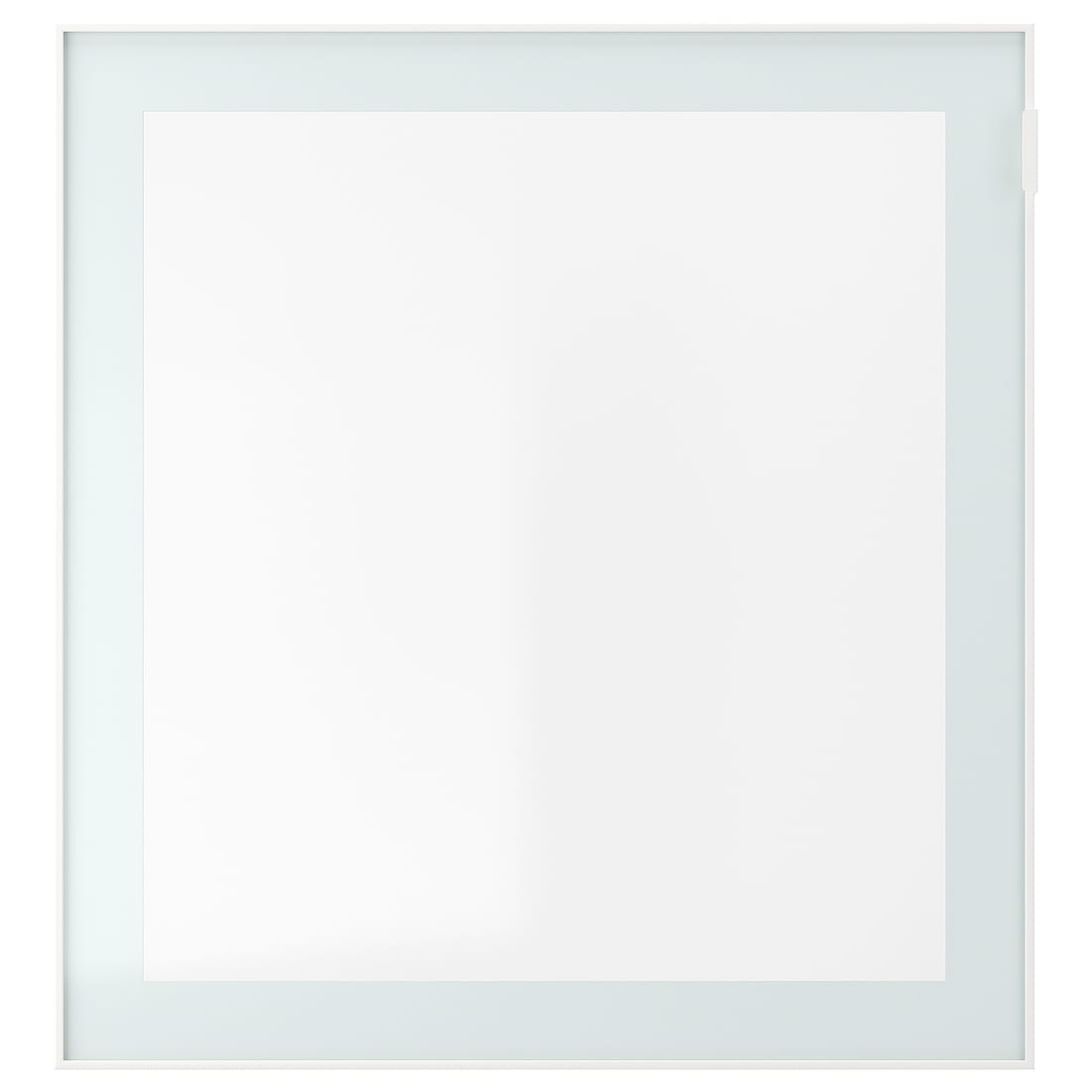 GLASSVIK ГЛАССВІК Скляні двері, біле / світло-зелене прозоре скло, 60x64 см