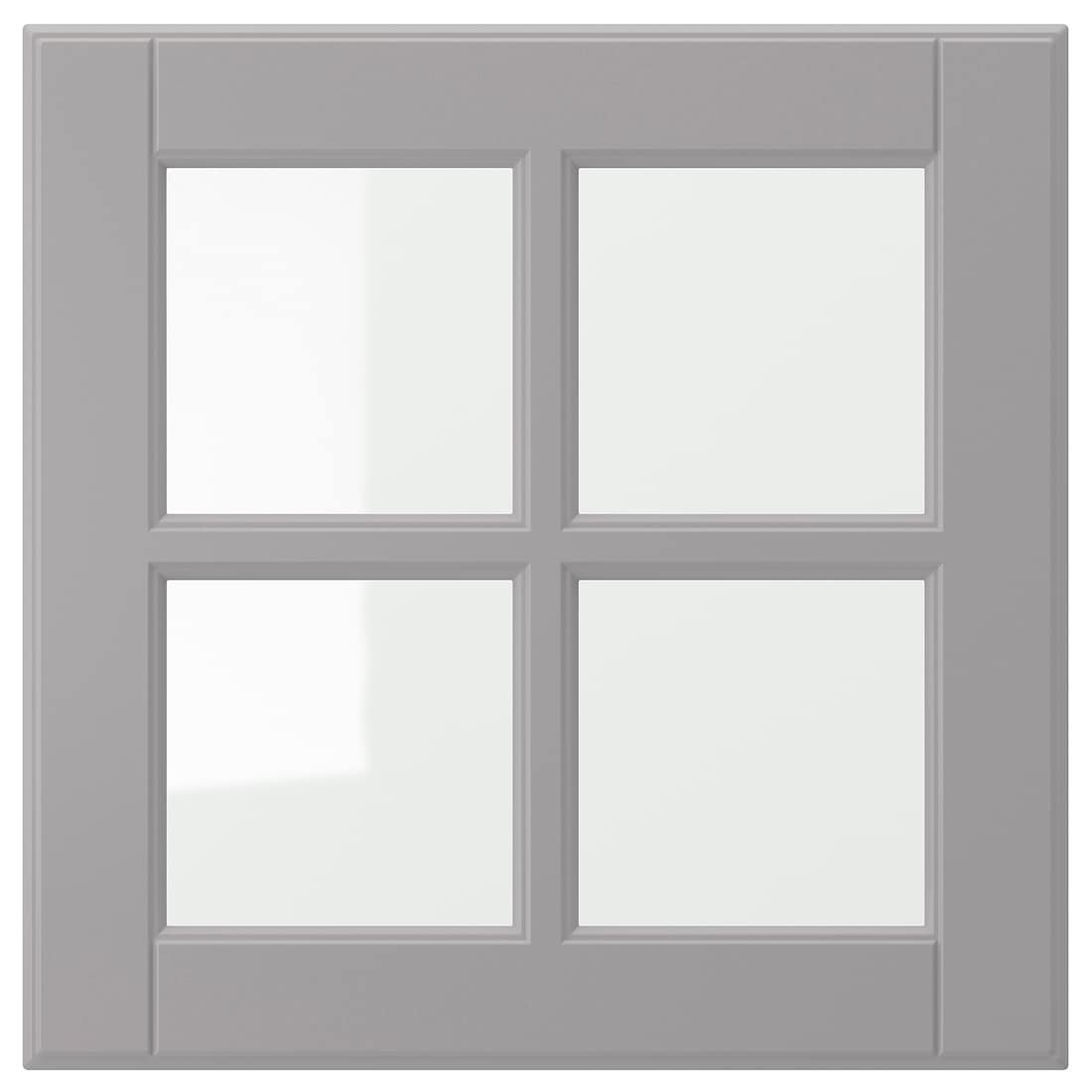 BODBYN БУДБІН Скляні двері, сірий, 40x40 см