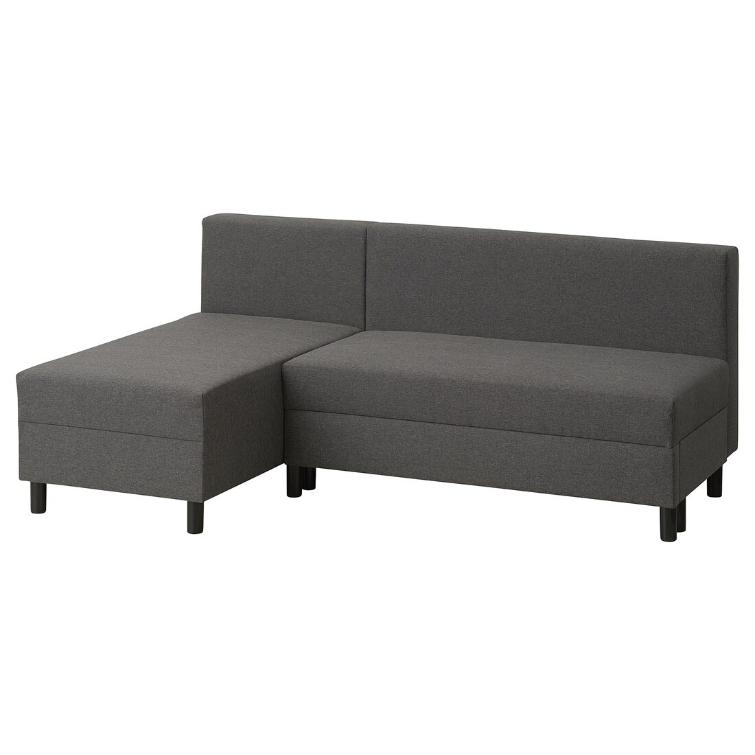 BORGÅSEN Розкладний диван 3-місний, з шезлонгом темно-сірий