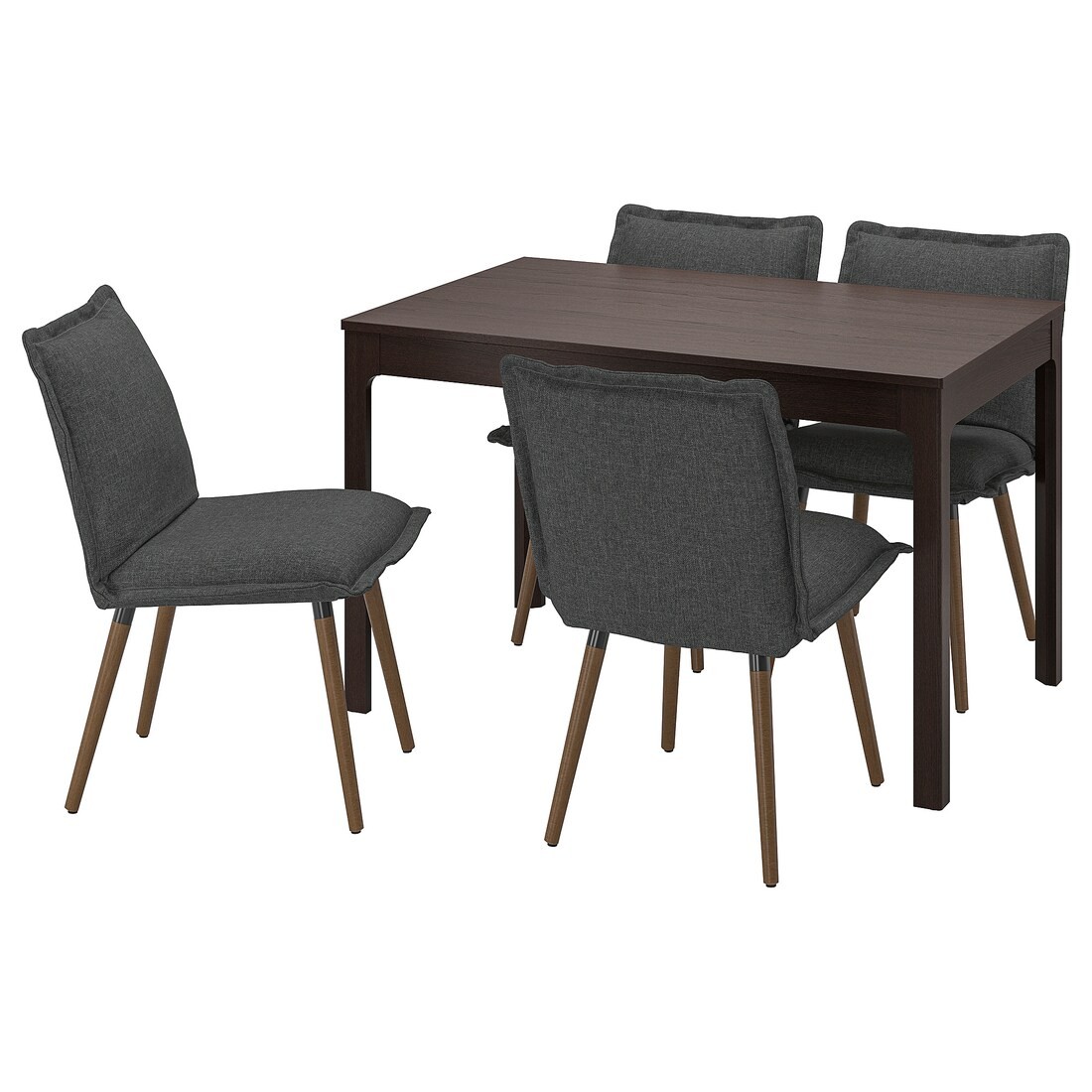 EKEDALEN / KLINTEN Стіл та 4 стільці, темно-коричневий / Kilanda темно-сірий, 120/180 см