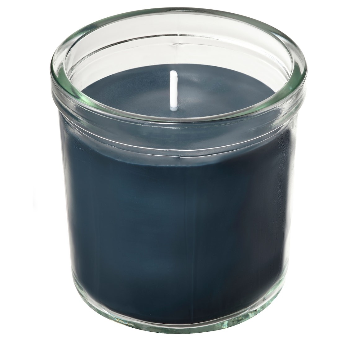 FRUKTSKOG Ароматична свічка у склі, Ветивер і герань / чорний і бірюза, 40 godz