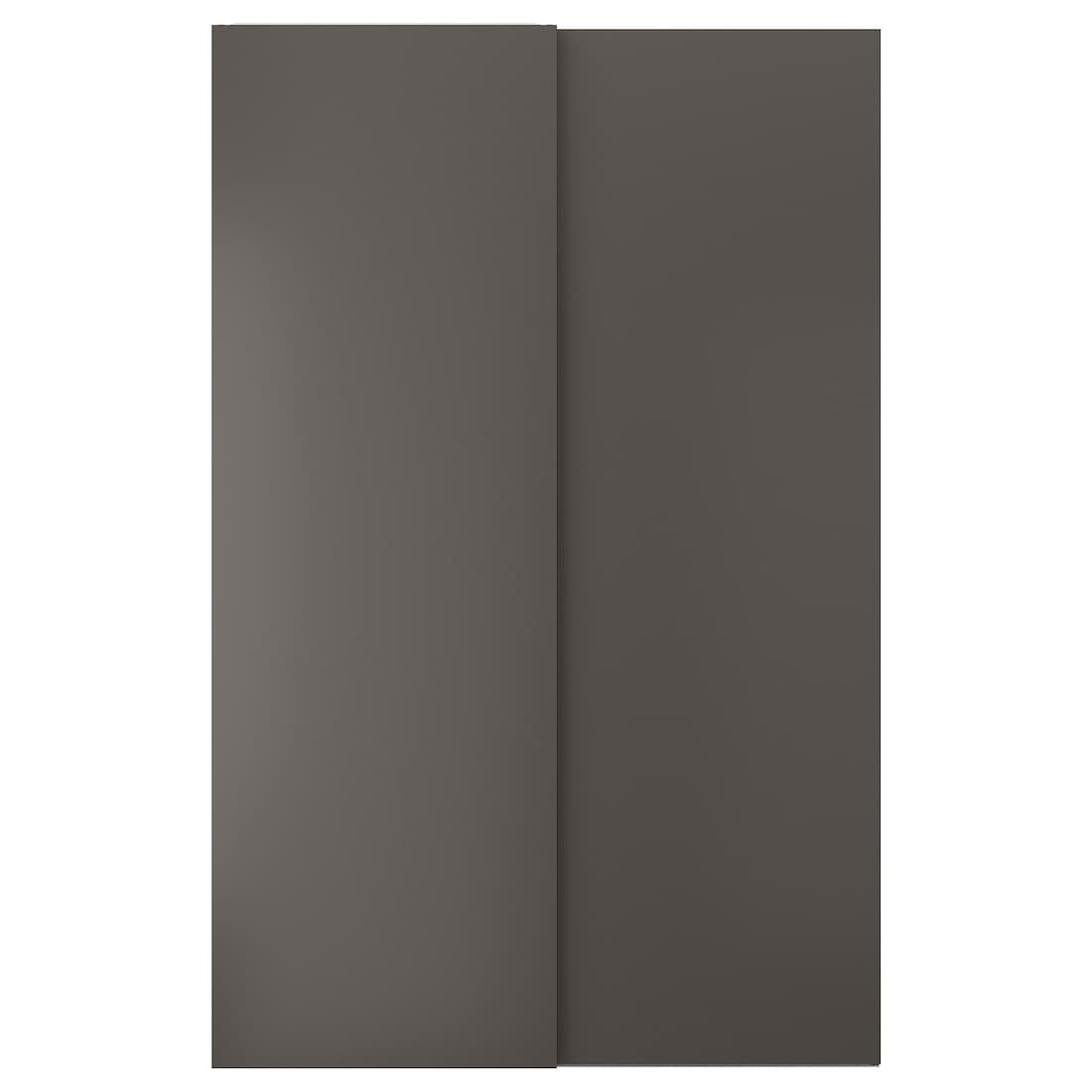 HASVIK ХАСВІК Пара розсувних дверей, темно-сірий, 150x236 см