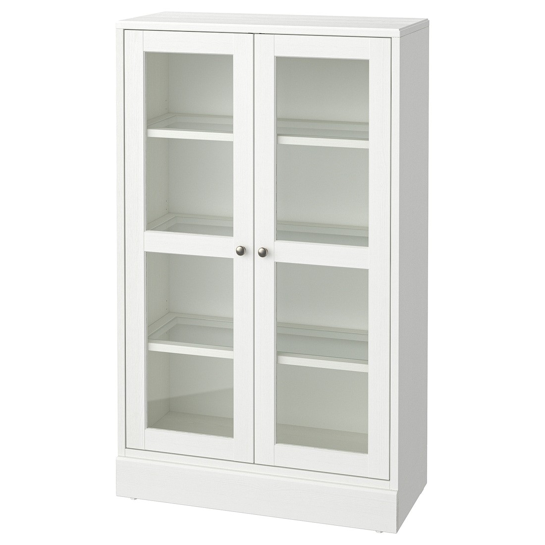 HAVSTA шафа зі склян дверцятами з цоколем, білий / прозоре скло, 81x37x134 см