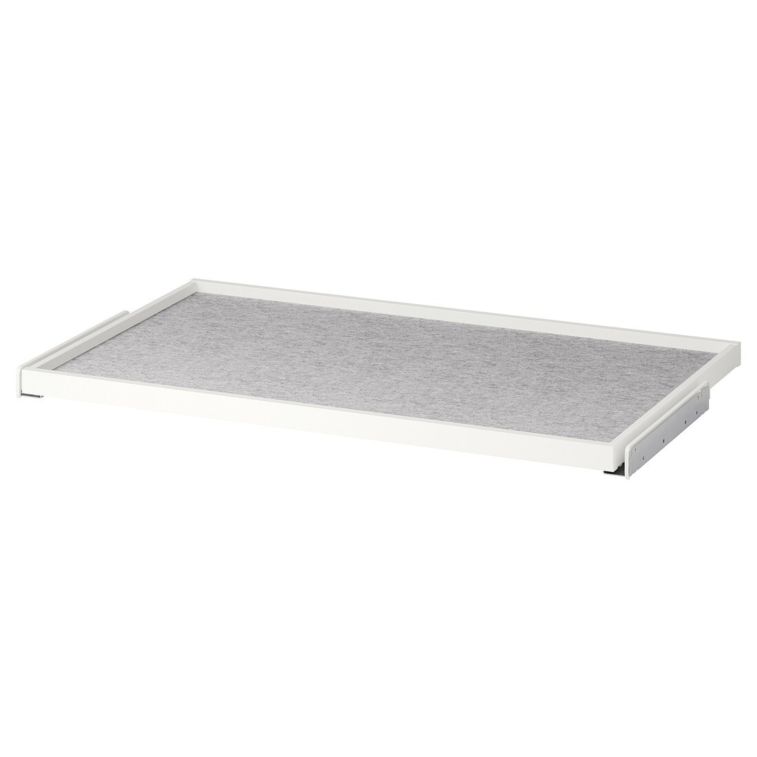 KOMPLEMENT Висувний лоток з килимком для шухляди, білий / світло-сірий, 100x58 см