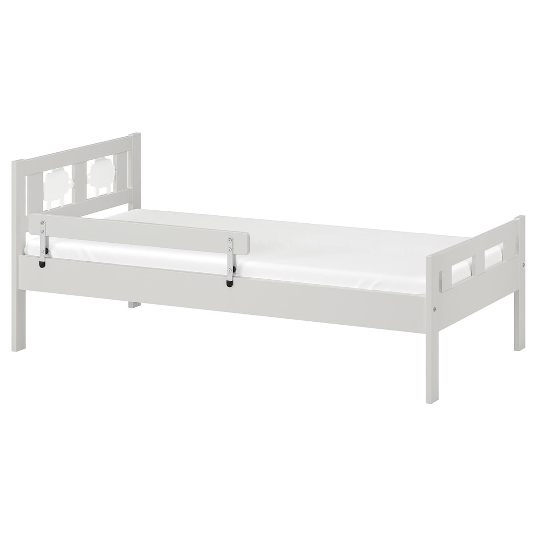 KRITTER КРИТТЕР Ліжко з рейковою основою, сірий, 70x160 см