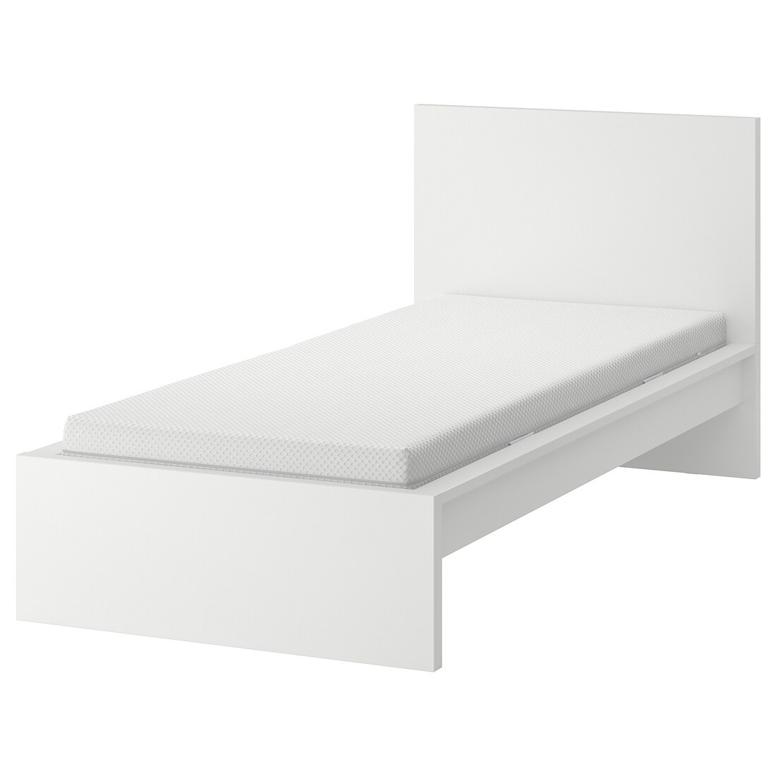 MALM Ліжко з матрацом, білий / Åbygda твердий, 90x200 см