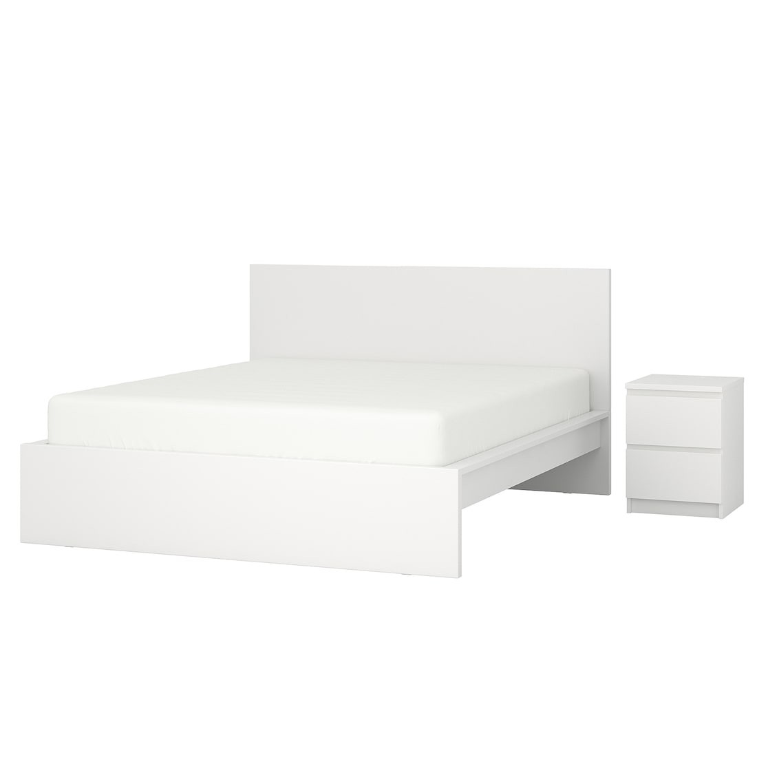 MALM МАЛЬМ Меблі для спальні, комплект 2 шт., білий, 180x200 см