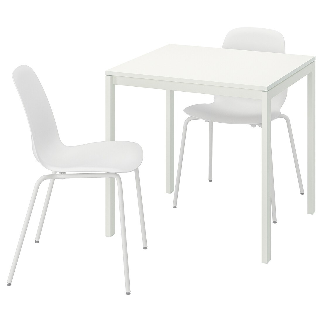 МЕЛЬТОРП MELLTORP / LIDÅS ЛІДАС Стіл та 2 стільці, білий, 75x75 см