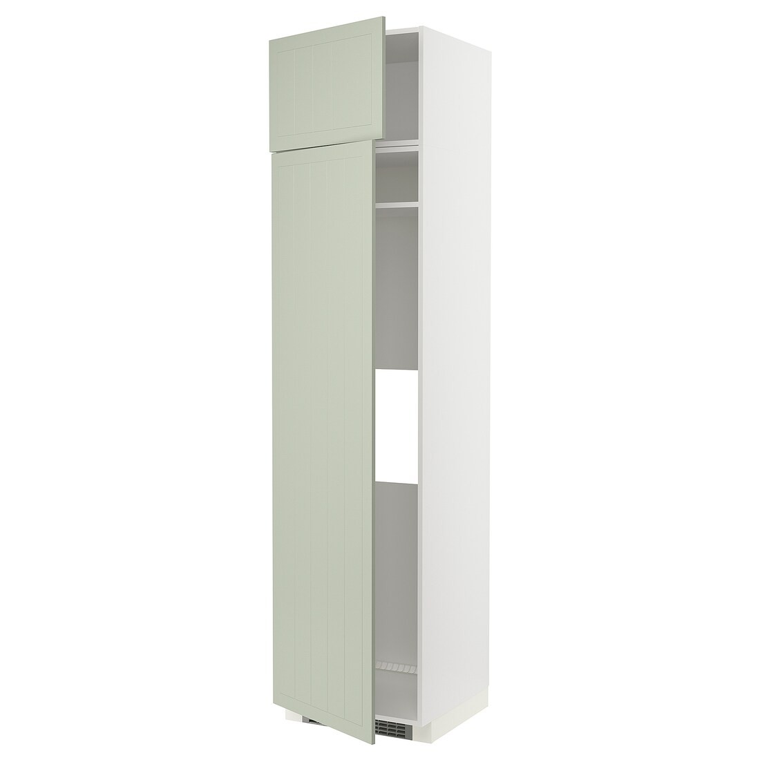 METOD МЕТОД Висока шафа для холодильника / морозильника, білий / Stensund світло-зелений, 60x60x240 см