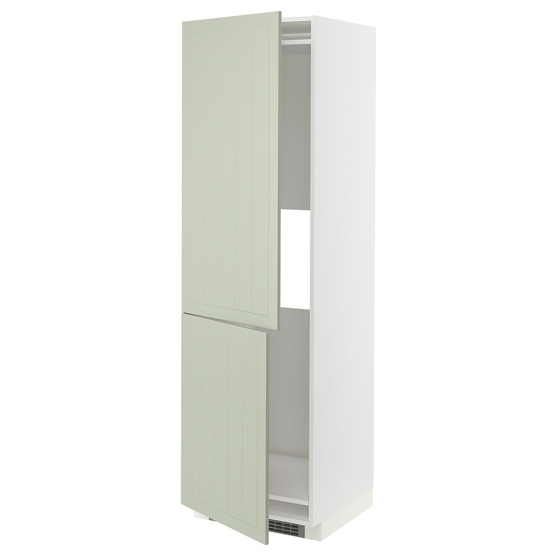 METOD МЕТОД Висока шафа для холодильника / морозильника, білий / Stensund світло-зелений, 60x60x200 см
