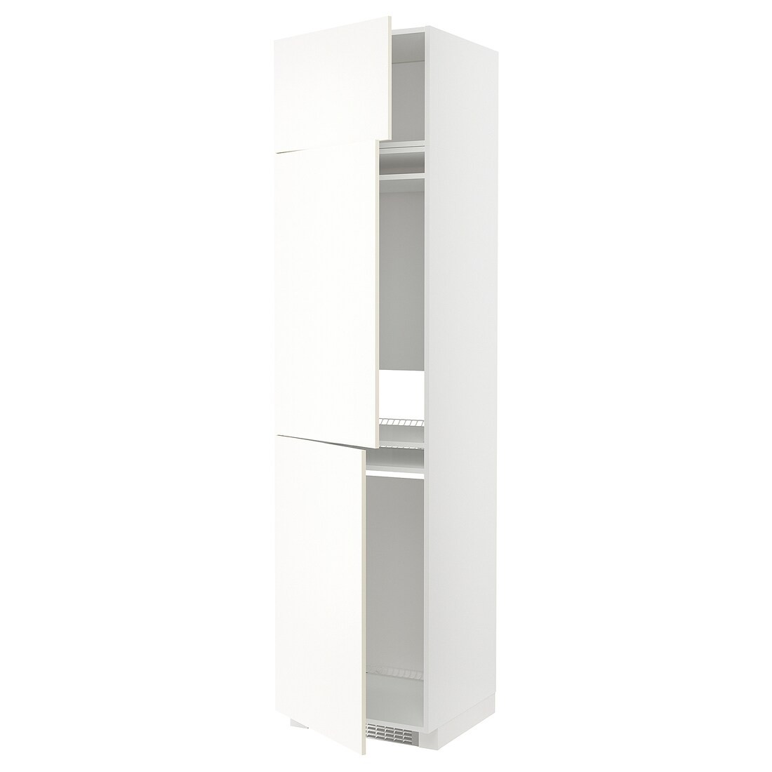 METOD МЕТОД Висока шафа для холодильника / морозильника / 3 дверцят, білий / Vallstena білий, 60x60x240 см