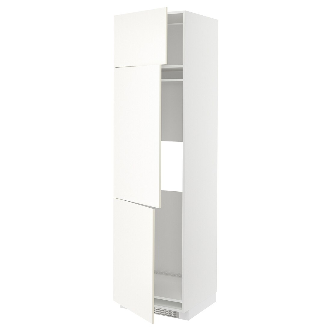 METOD МЕТОД Висока шафа для холодильника / морозильника / 3 дверцят, білий / Vallstena білий, 60x60x220 см