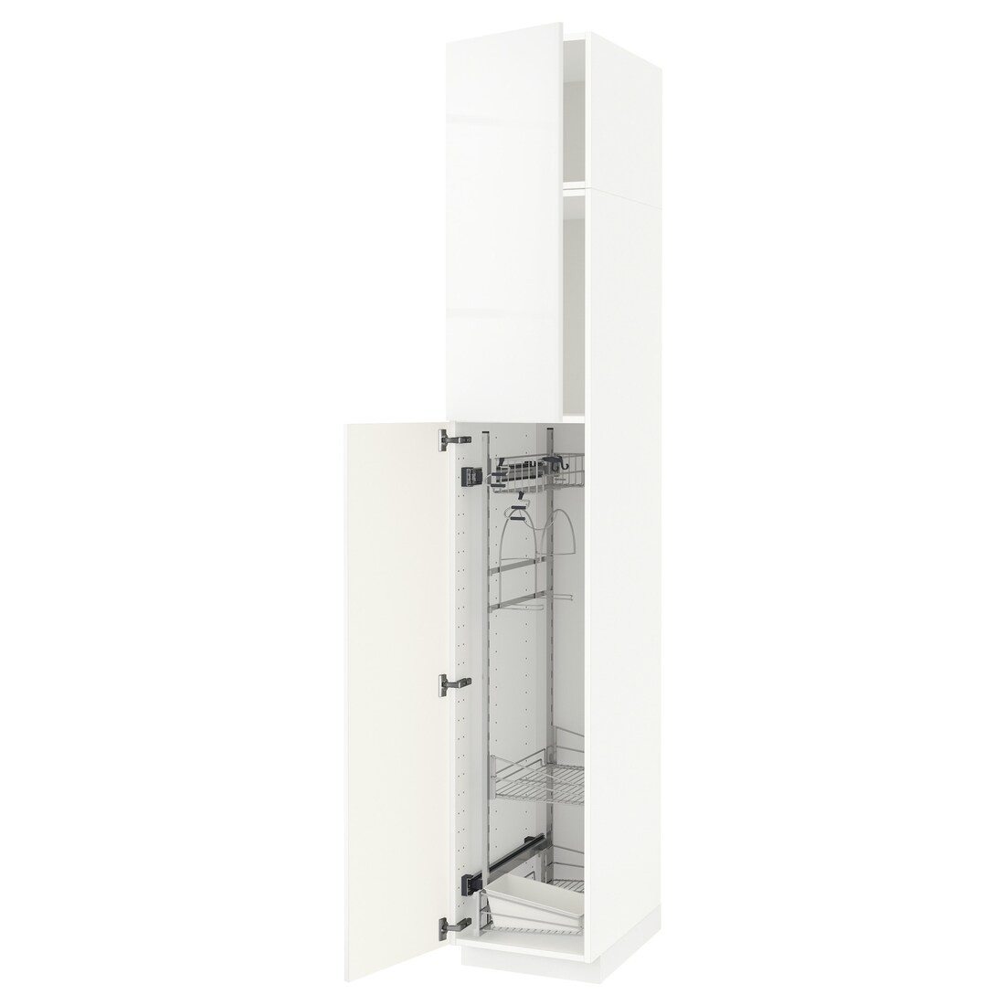 METOD МЕТОД Висока шафа з відділенням для аксесуарів для прибирання, білий / Ringhult білий, 40x60x240 см