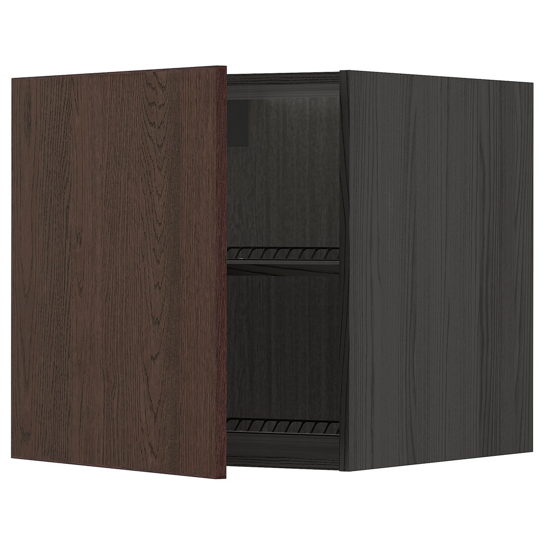 METOD МЕТОД Верхня шафа для холодильника / морозильника, чорний / Sinarp коричневий, 60x60 см