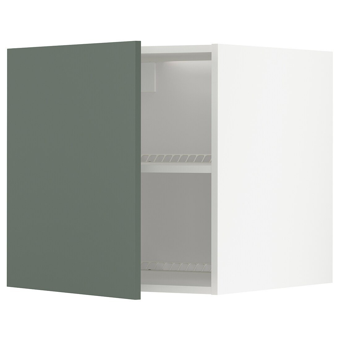METOD МЕТОД Верхня шафа для холодильника / морозильника, білий / Bodarp сіро-зелений, 60x60 см