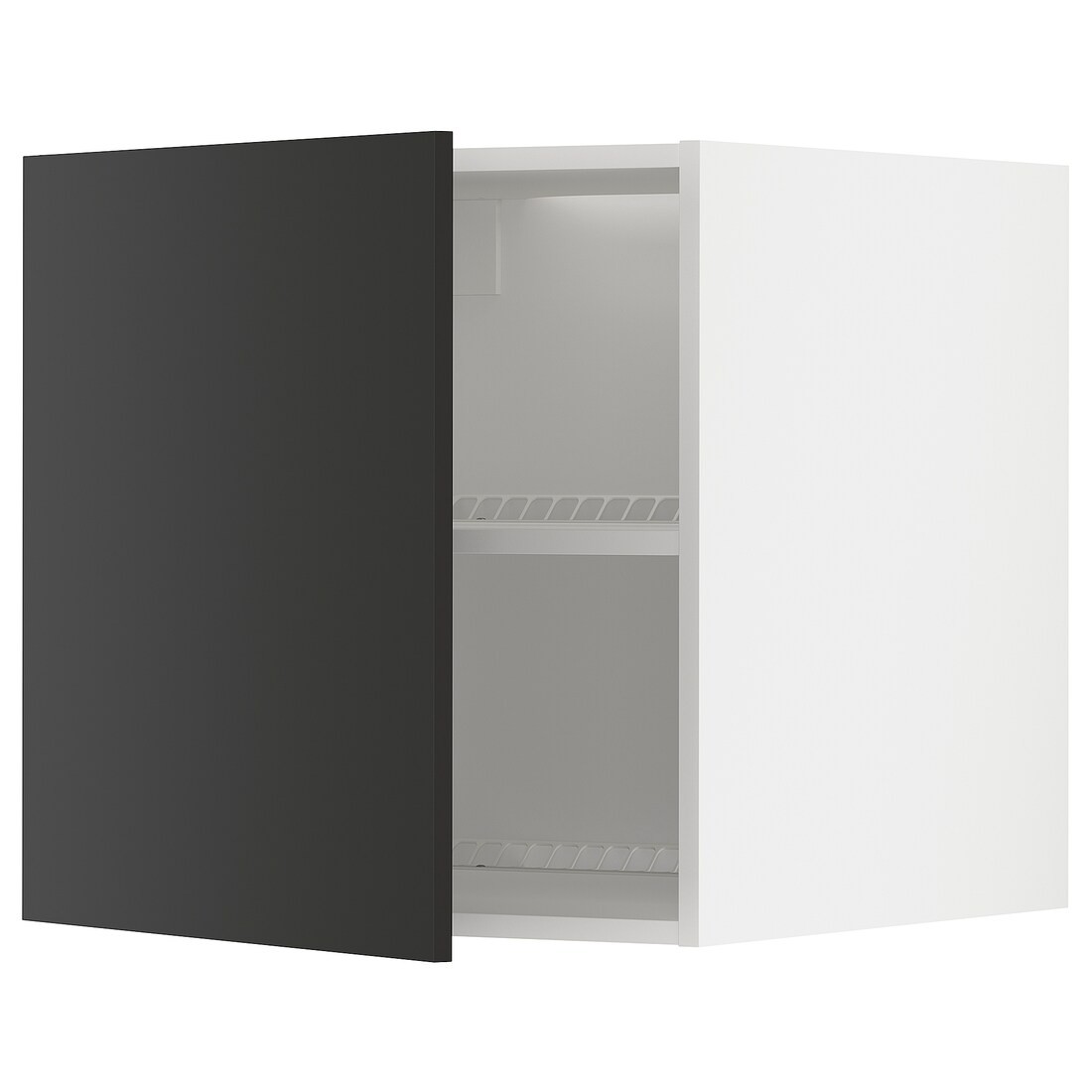 METOD МЕТОД Верхня шафа для холодильника / морозильника, білий / Nickebo матовий антрацит, 60x60 см