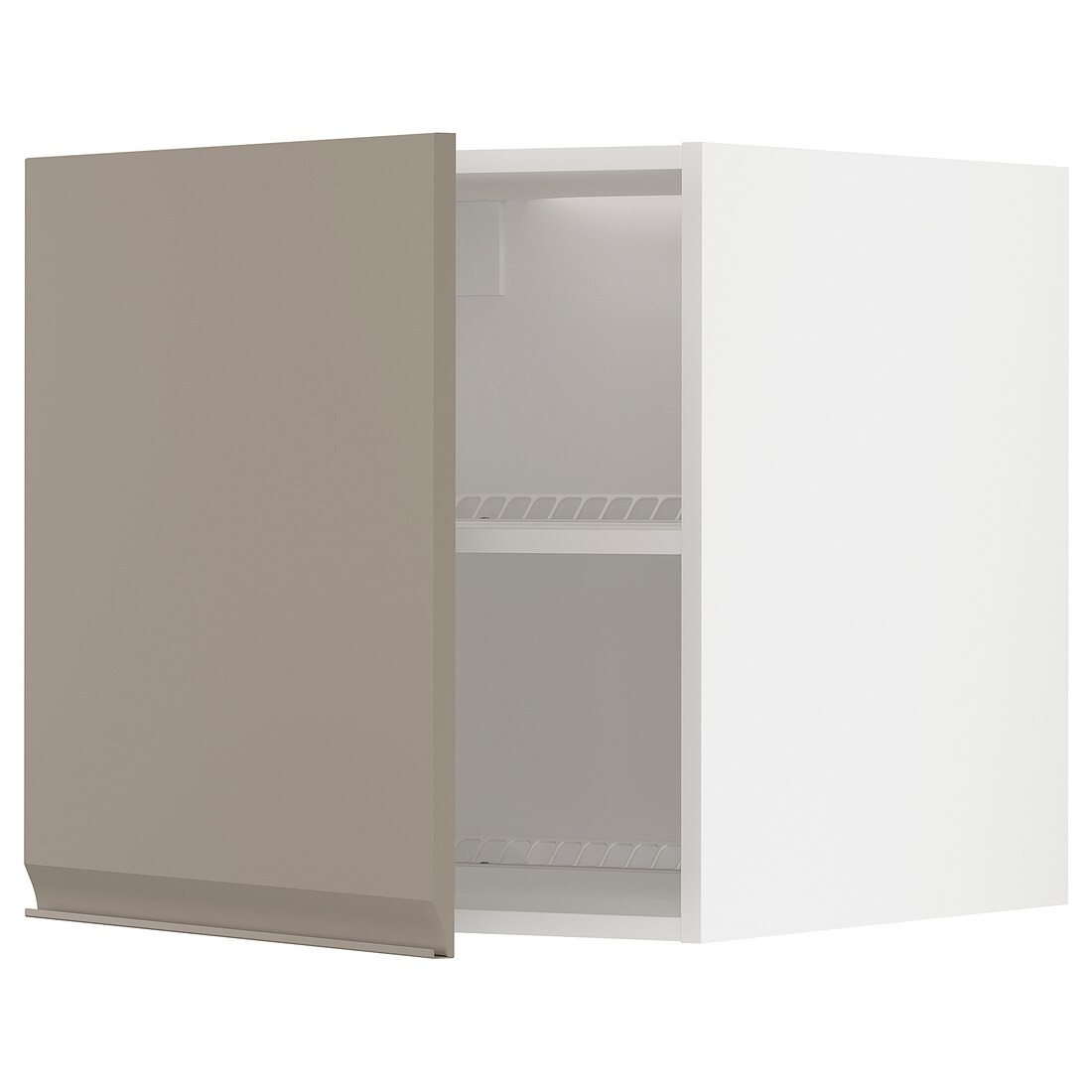 METOD МЕТОД Верхня шафа для холодильника / морозильника, білий / Upplöv матовий темно-бежевий, 60x60 см
