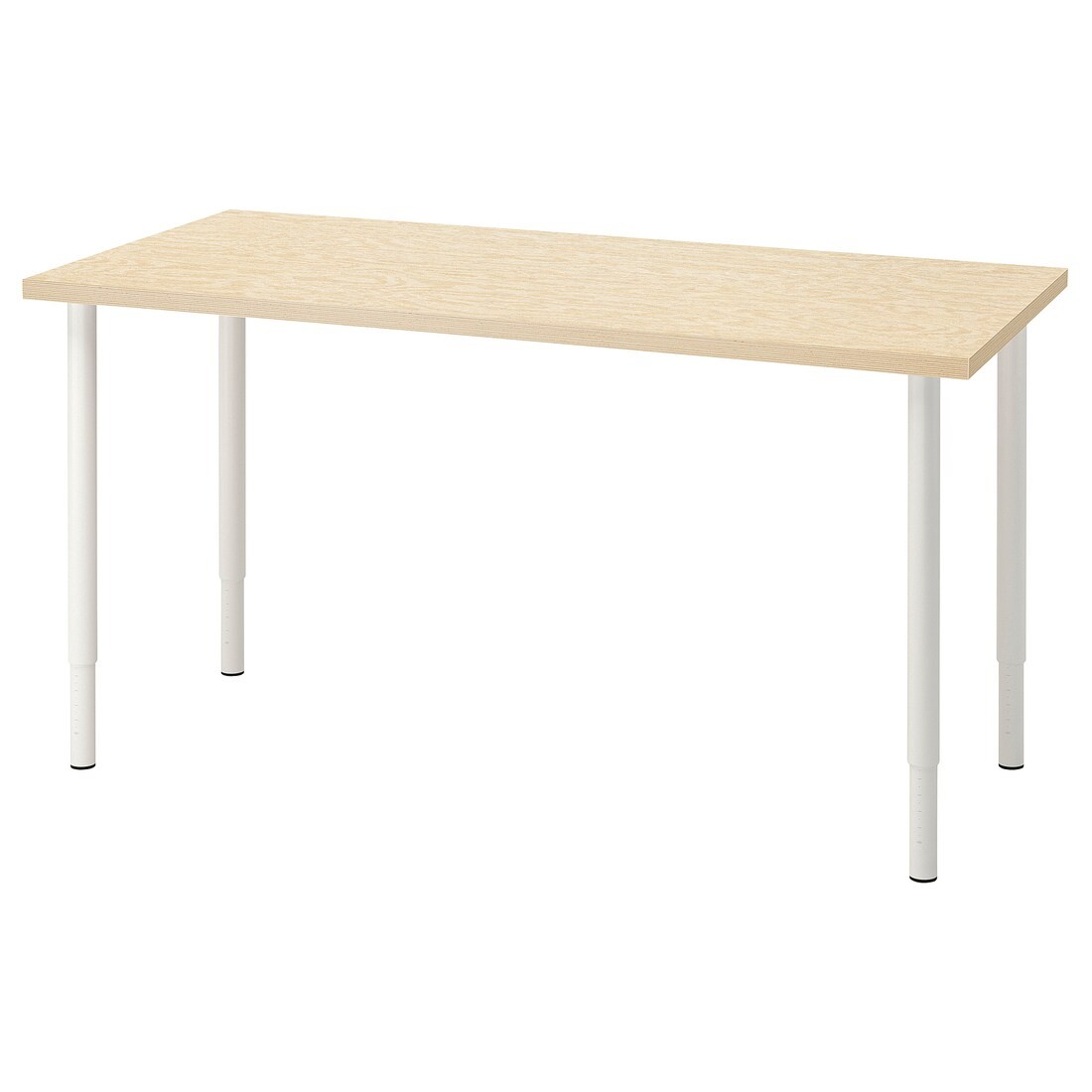 MITTCIRKEL / OLOV Письмовий стіл, яскравий сосновий/білий ефект, 140x60 см