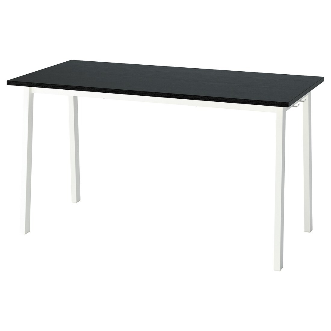 MITTZON стіл для конференцій, ясеневий шпон чорна морилка / білий, 140x68x75 см
