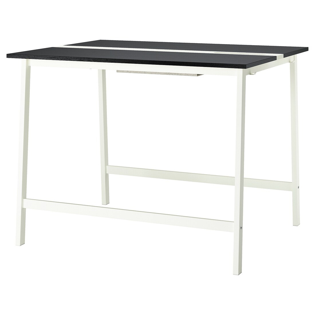 MITTZON стіл для конференцій, ясеневий шпон чорна морилка / білий, 140x108x105 см
