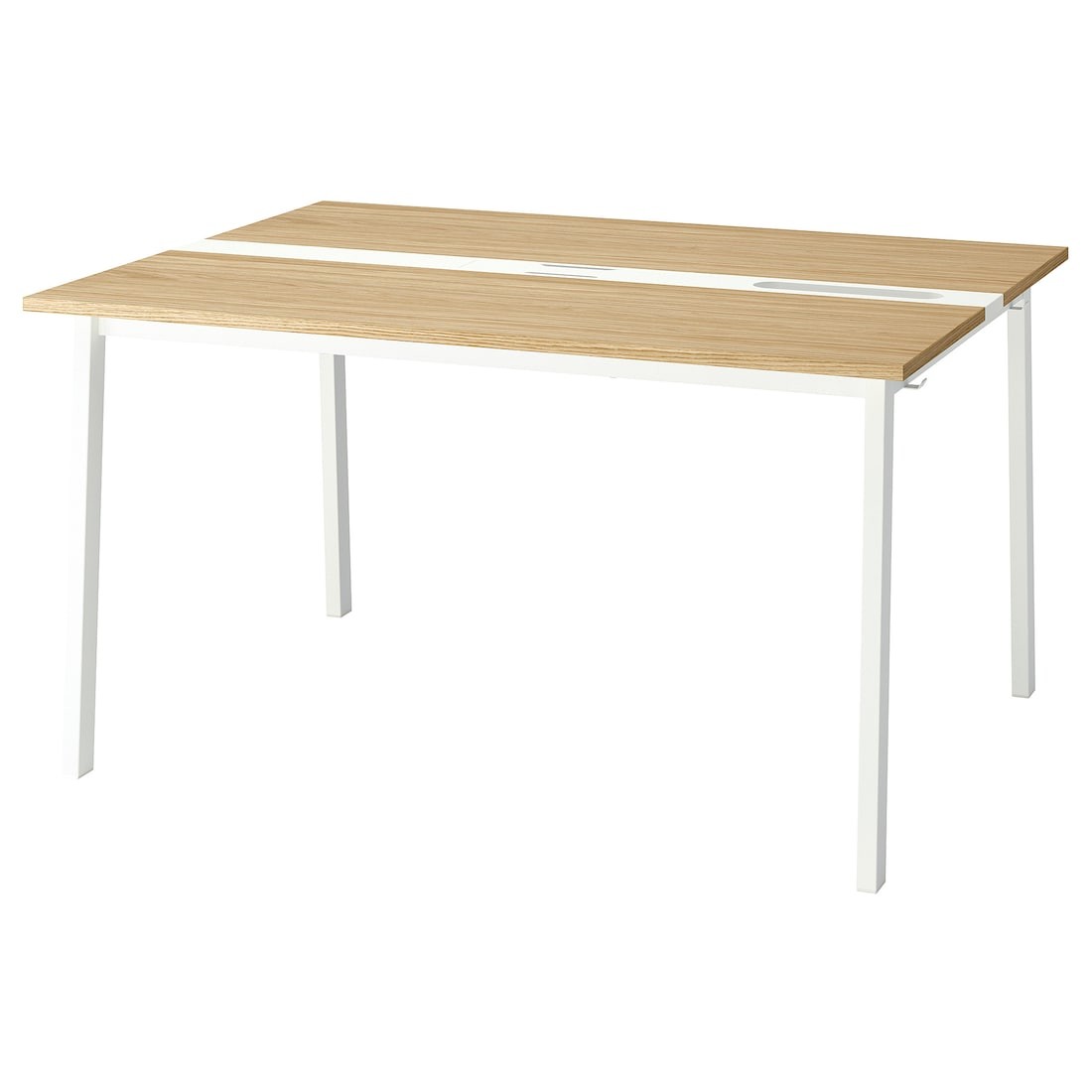 MITTZON стіл для конференцій, дубовий шпон / білий, 140x108x75 см