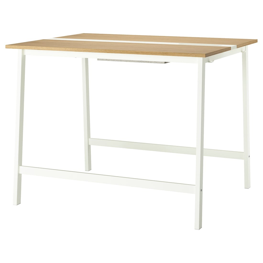 MITTZON стіл для конференцій, дубовий шпон / білий, 140x108x105 см