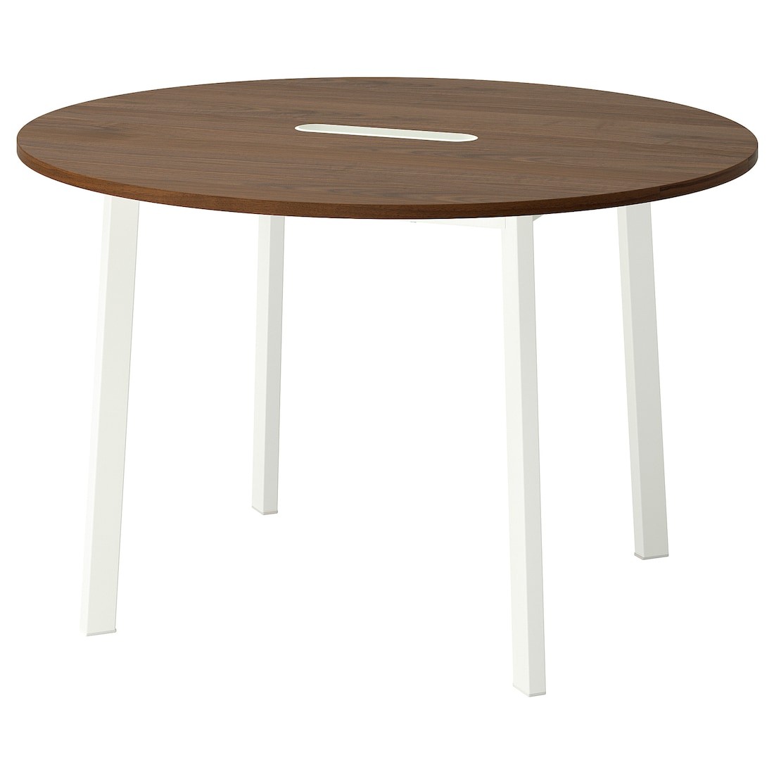 MITTZON стіл для конференцій, круглий горіх / білий, 120x75 см