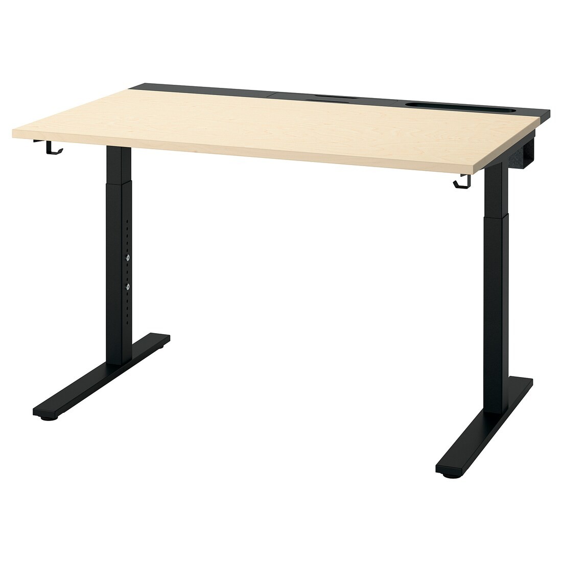 MITTZON письмовий стіл, okl береза / чорний, 120x80 см