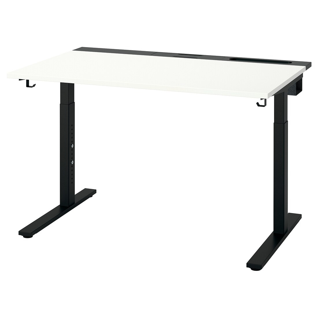 MITTZON письмовий стіл, білий / чорний, 120x80 см