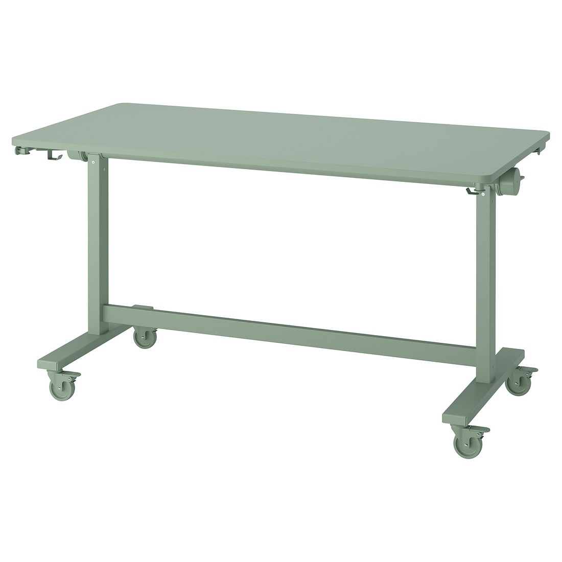 MITTZON складаний стіл на коліщатах, зелений, 140x70 см