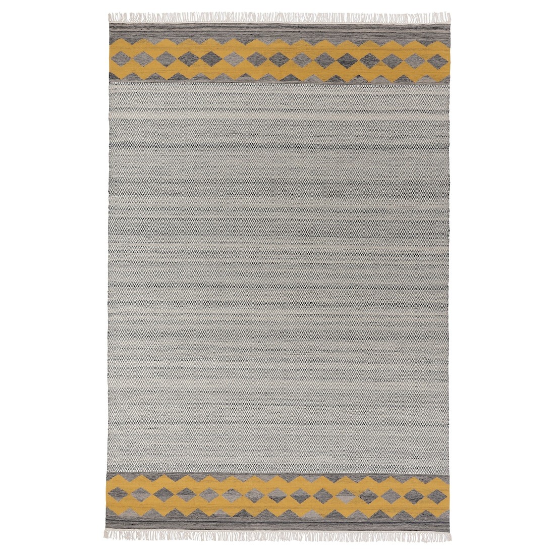 RYSSGRÄS килим, пласке плетіння, сіро-жовтий / ручна робота, 200x300 см