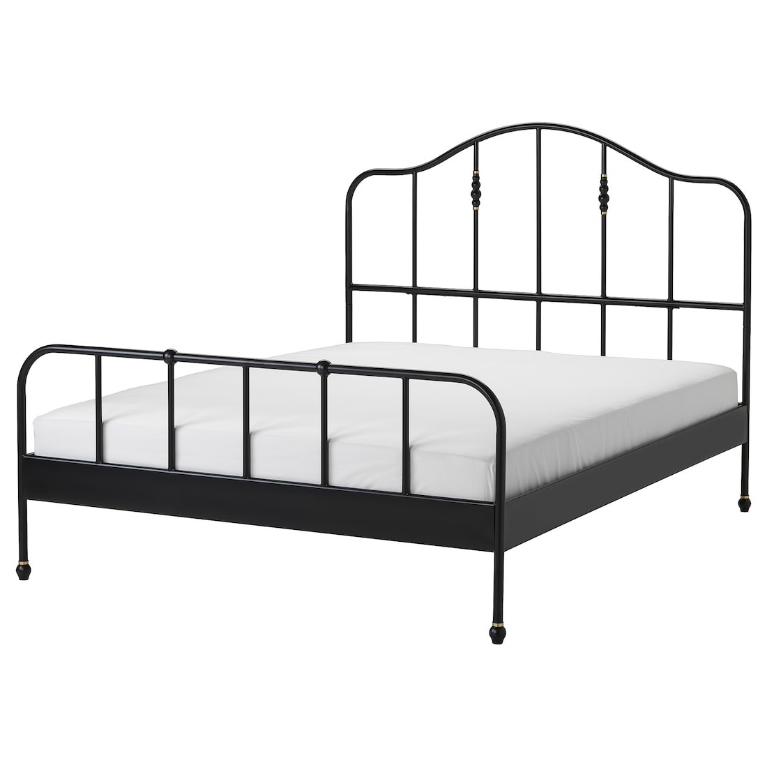 SAGSTUA САГСТУА Ліжко двоспальне, чорний, 160x200 см