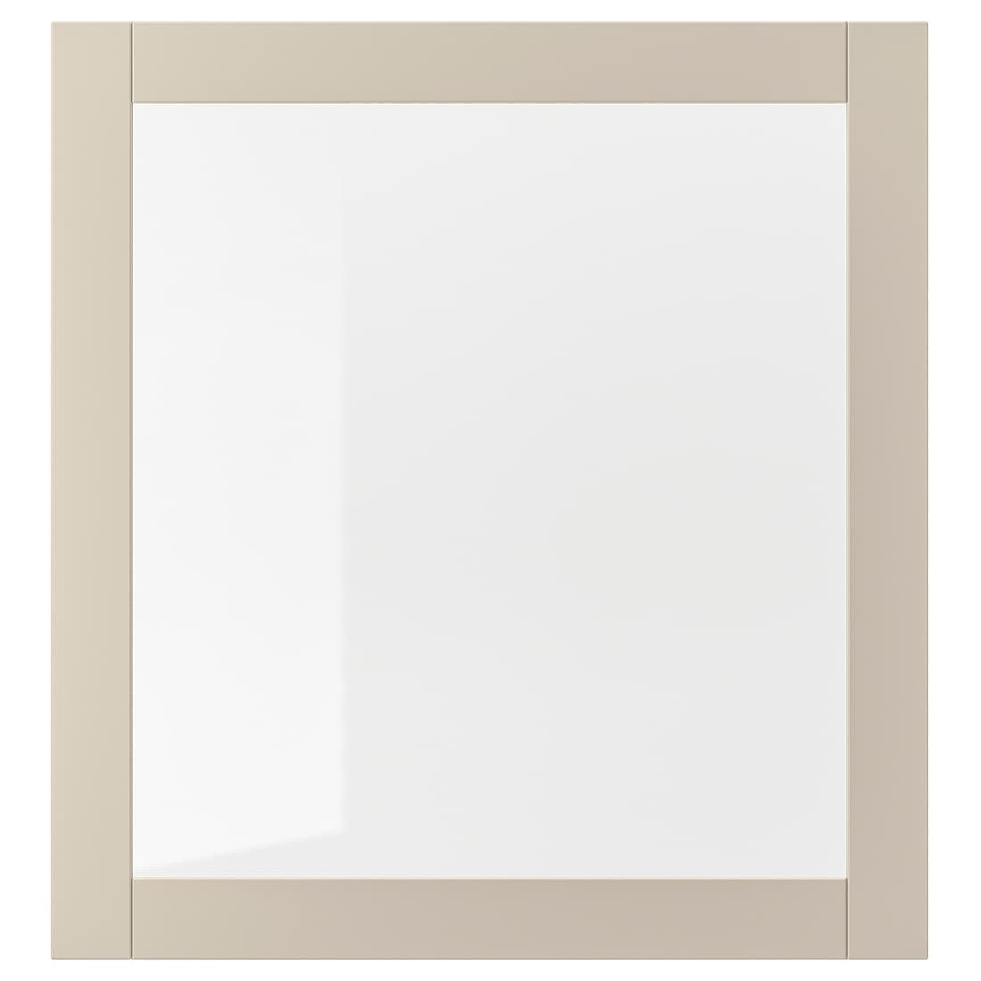 SINDVIK СІНДВІК Скляні двері, світлий сіро-бежевий / прозоре скло, 60x64 см