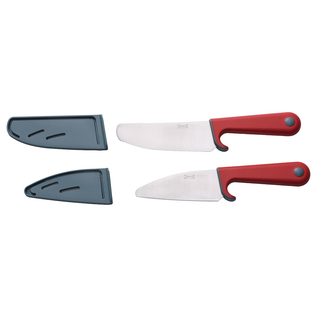 SMÅBIT Набір ножів, 2 шт., світло-бірюзовий / яскраво-червоний