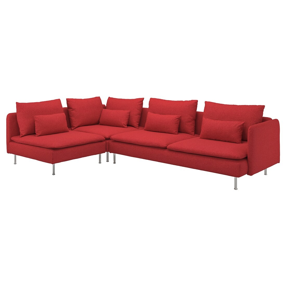 SÖDERHAMN 4-місний кутовий диван, з відкритим торцем / Tonerud червоний