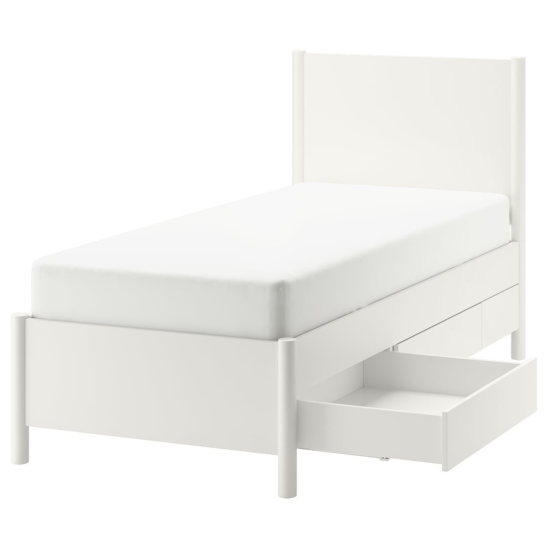 TONSTAD каркас ліжка з відділ д/зберігання, крем / Leirsund, 90x200 см