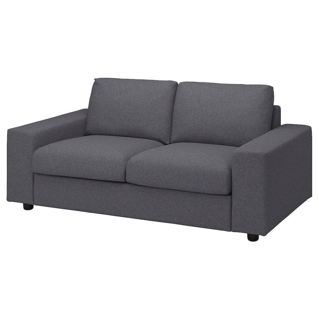 VIMLE ВІМЛЕ Чохол на 2-місний диван, з широкими підлокітниками / Gunnared середньо-сірий