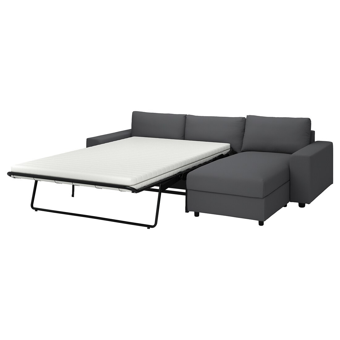 VIMLE 3-місний диван з козеткою, з широкими підлокітниками / Hallarp сірий