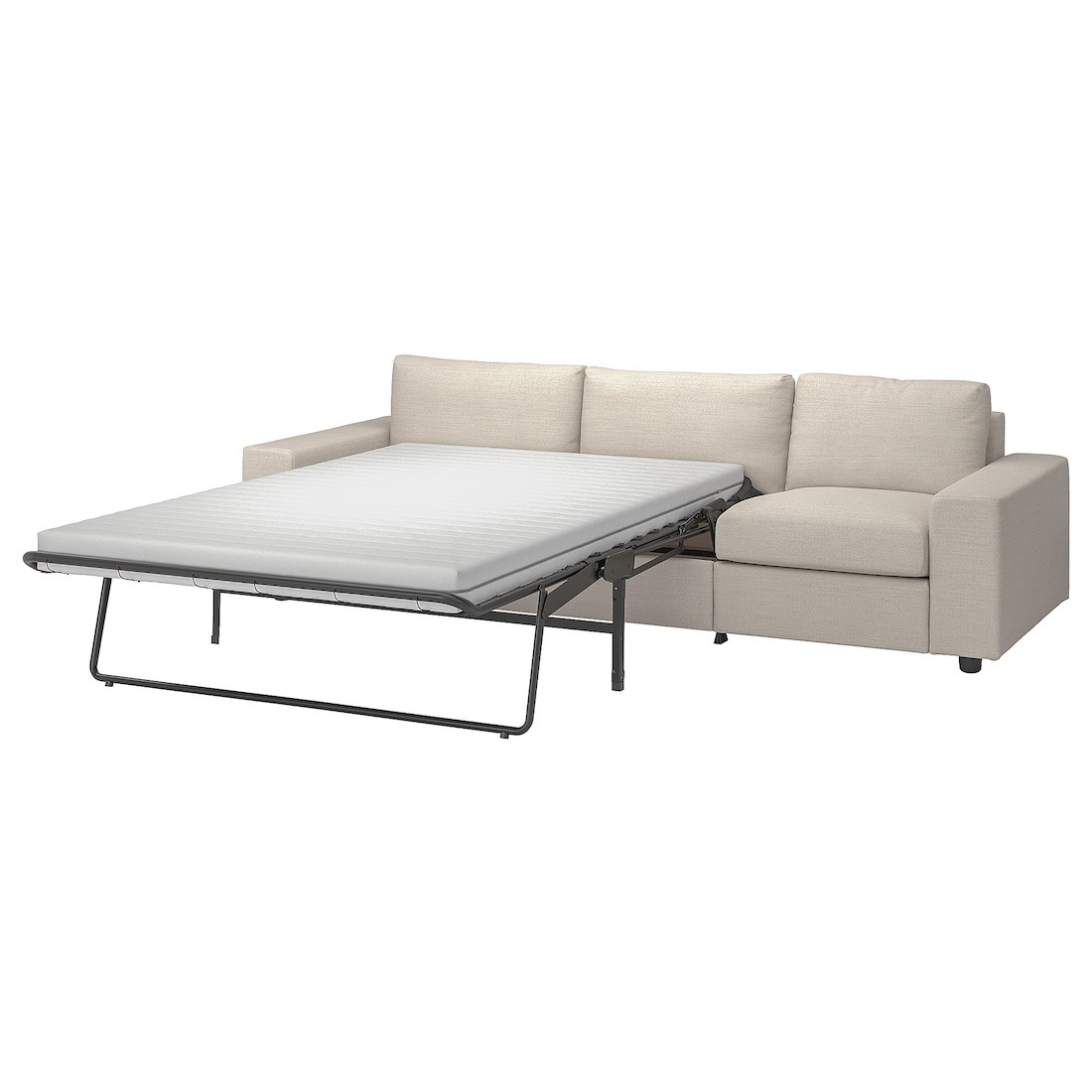 VIMLE Розкладний диван 3-місний, з широкими підлокітниками / Gunnared бежевий