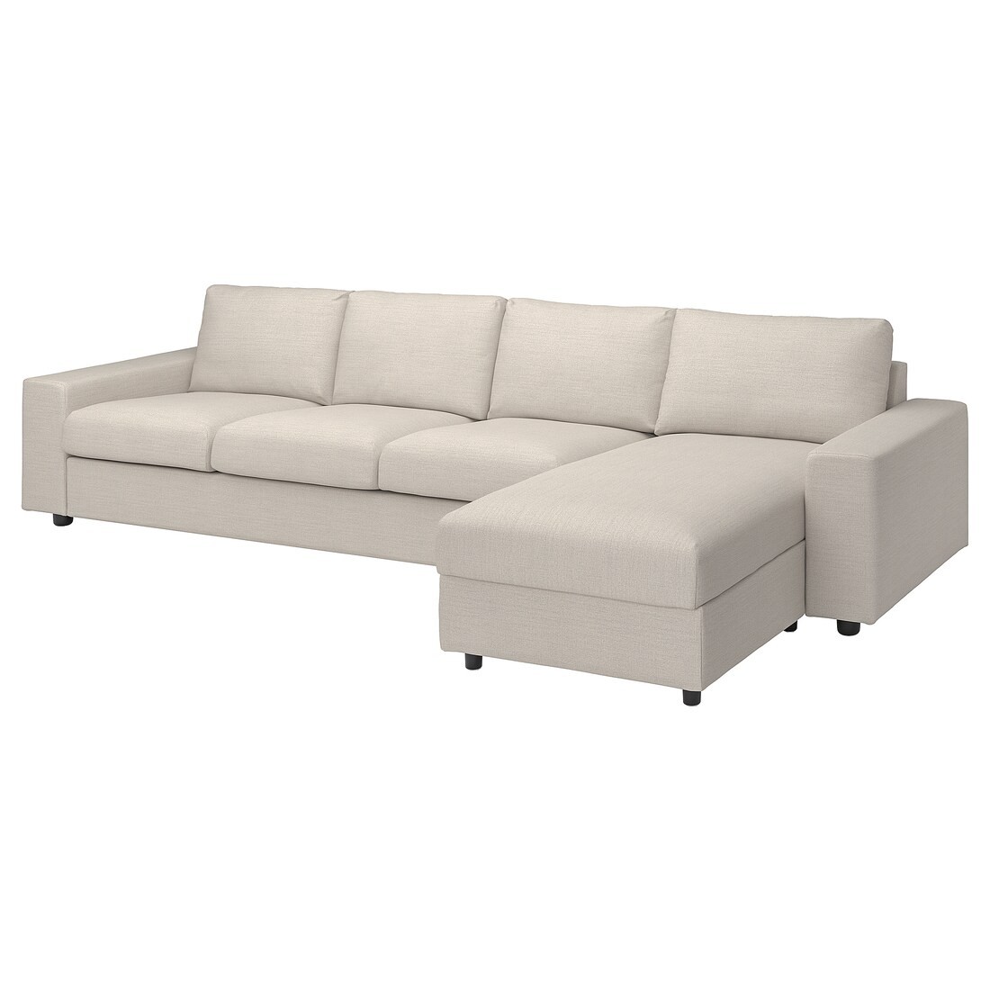 VIMLE ВІМЛЕ 4-місний диван з козеткою, з широкими підлокітниками / Gunnared бежевий