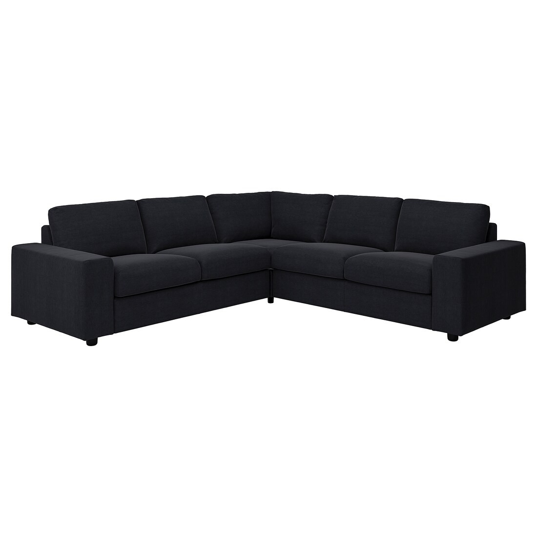 VIMLE ВІМЛЕ 4-місний кутовий диван, з широкими підлокітниками / Saxemara чорно-синій